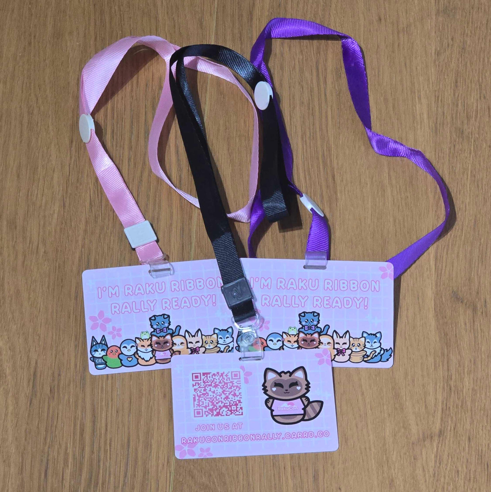 Pink, Purple or Black lanyard